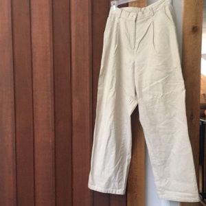 High waist wide leg beige linen pants/culottes